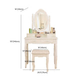 Stool Included Oval Mirror Storage Kids Vanity Set #size