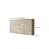 Storage Cabinet Beige MDF Gold Trim Pedestal Console Table #size