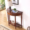 Storage Half-circle Wood Cherry Entryway Console Table Image - 3