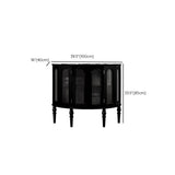 Storage Half Moon Wood Black Cabinet Console Table #size