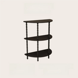Storage Half Moon Wood Black Standard Console Table Image - 2
