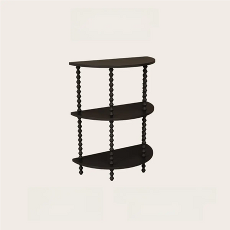 Storage Half Moon Wood Black Standard Console Table Image - 2