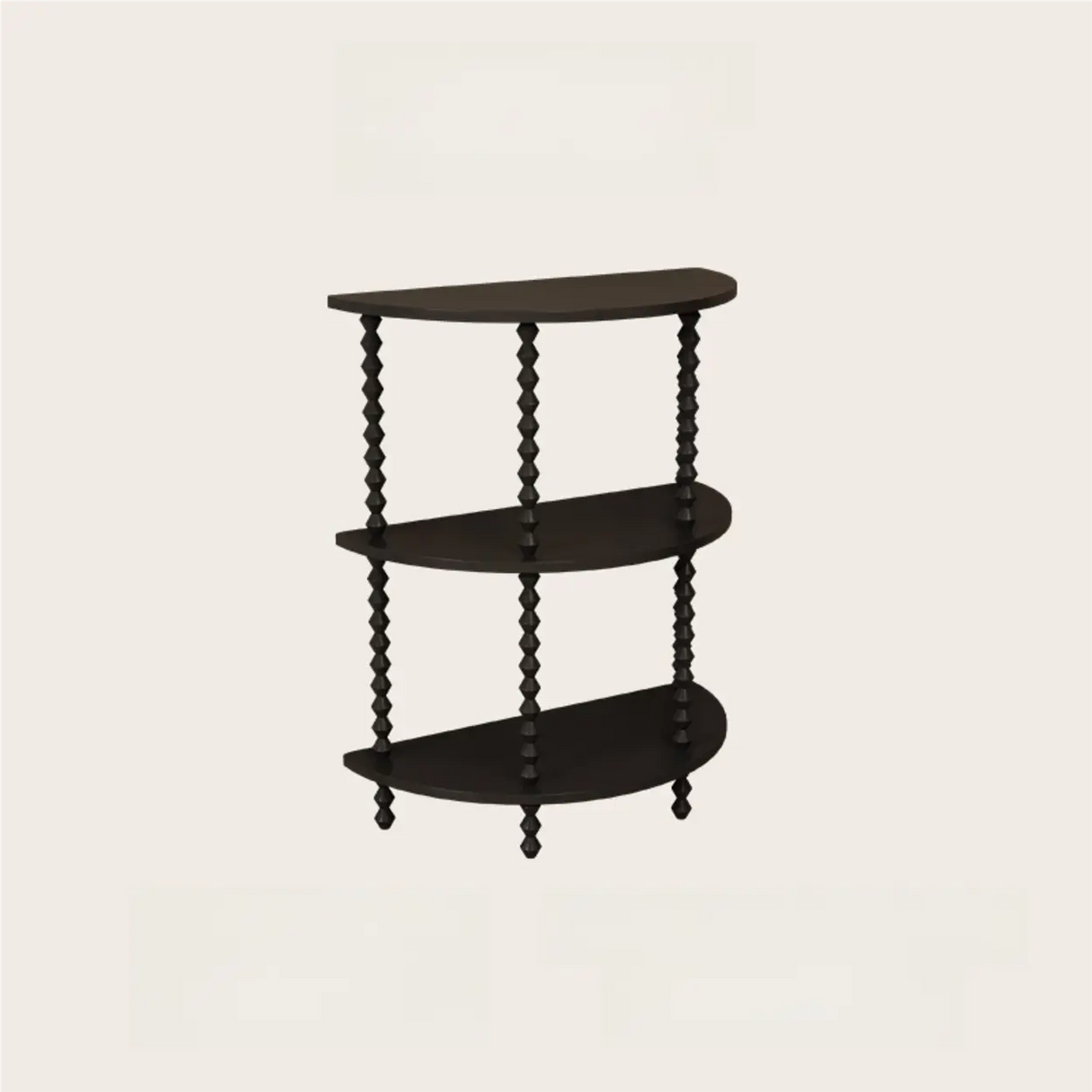 Storage Half Moon Wood Black Standard Console Table Image - 2