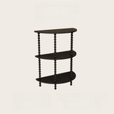 Storage Half Moon Wood Black Standard Console Table Image - 2