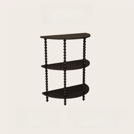 Storage Half Moon Wood Black Standard Console Table Image - 2