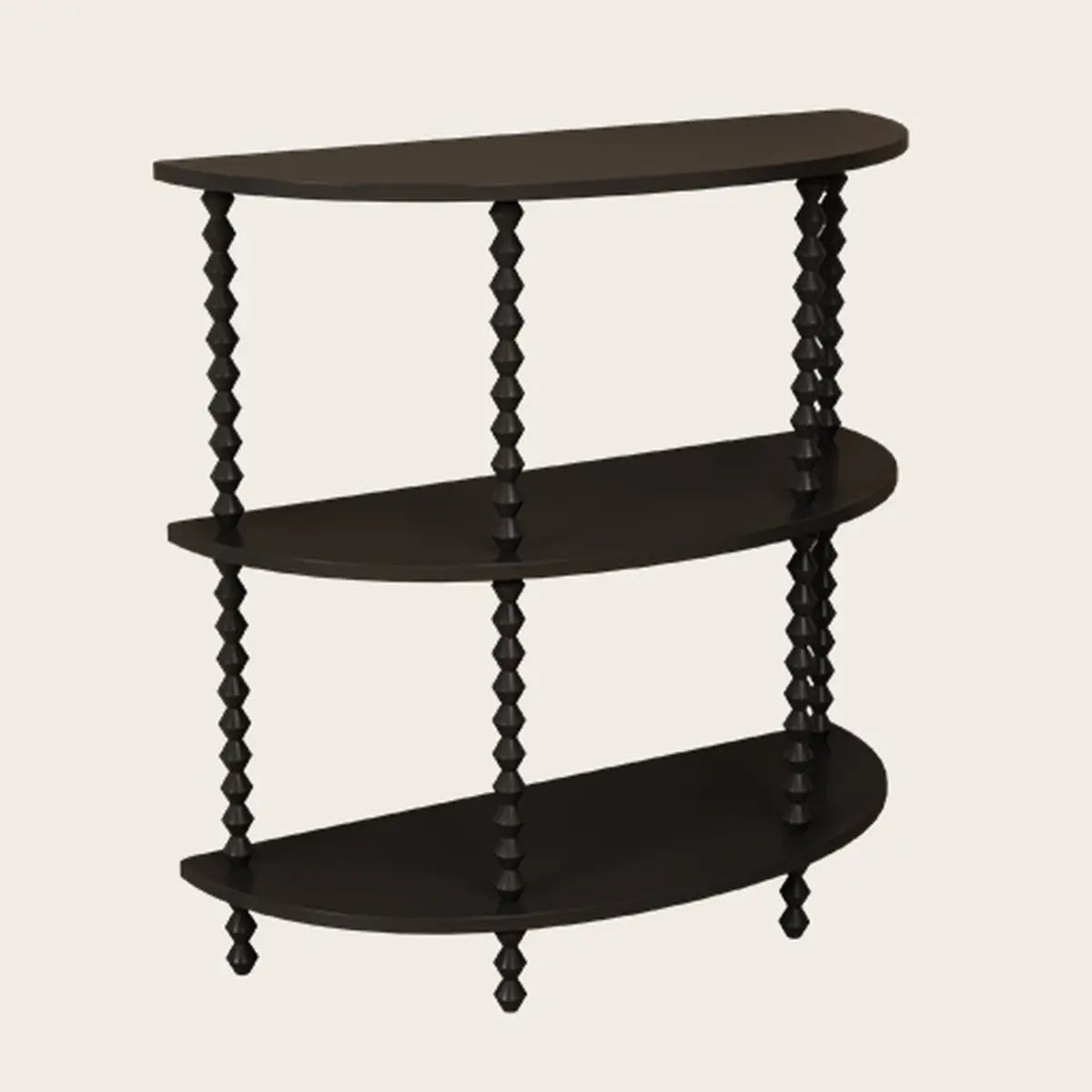 Storage Half Moon Wood Black Standard Console Table Image - 4