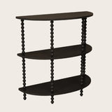 Storage Half Moon Wood Black Standard Console Table Image - 4