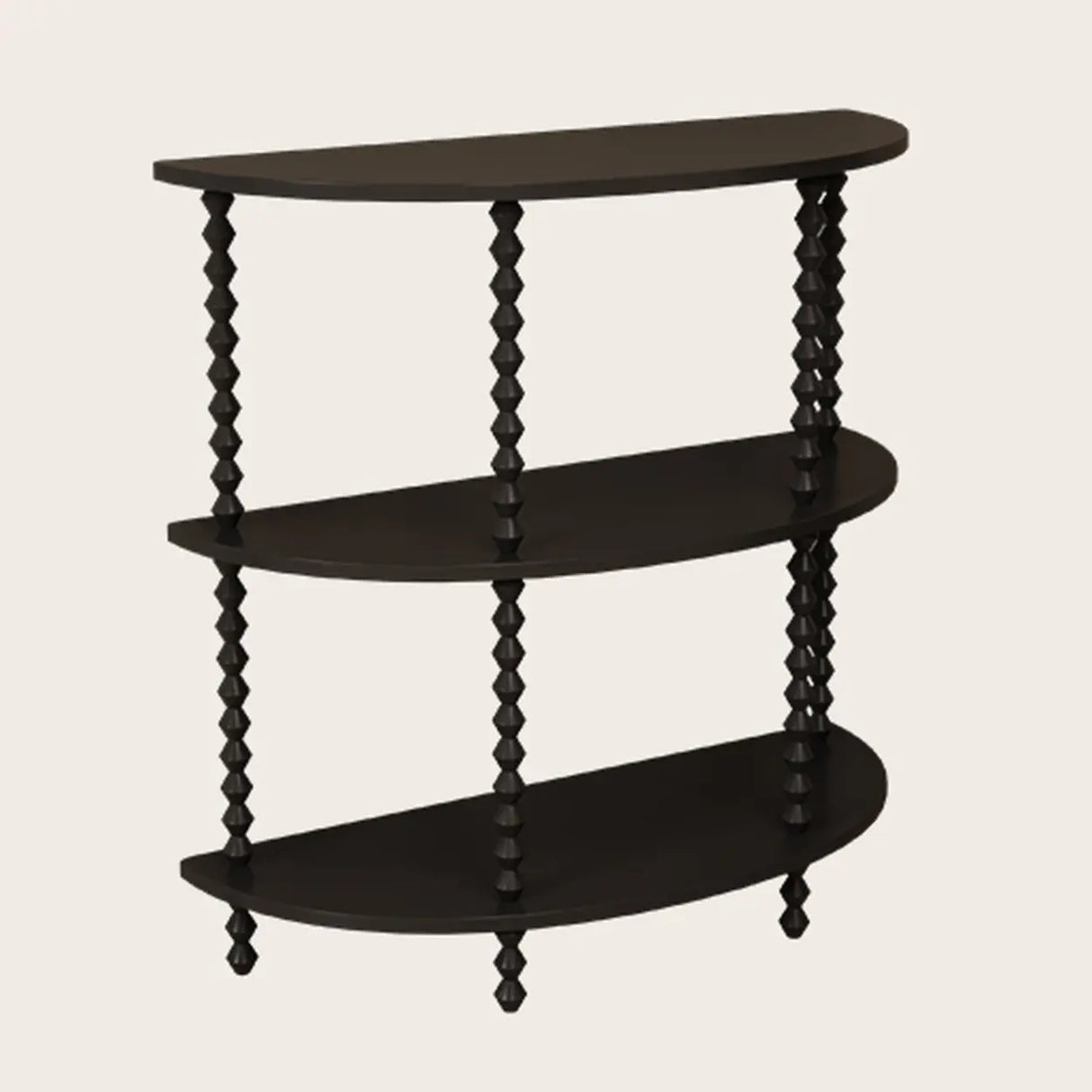 Storage Half Moon Wood Black Standard Console Table Image - 4
