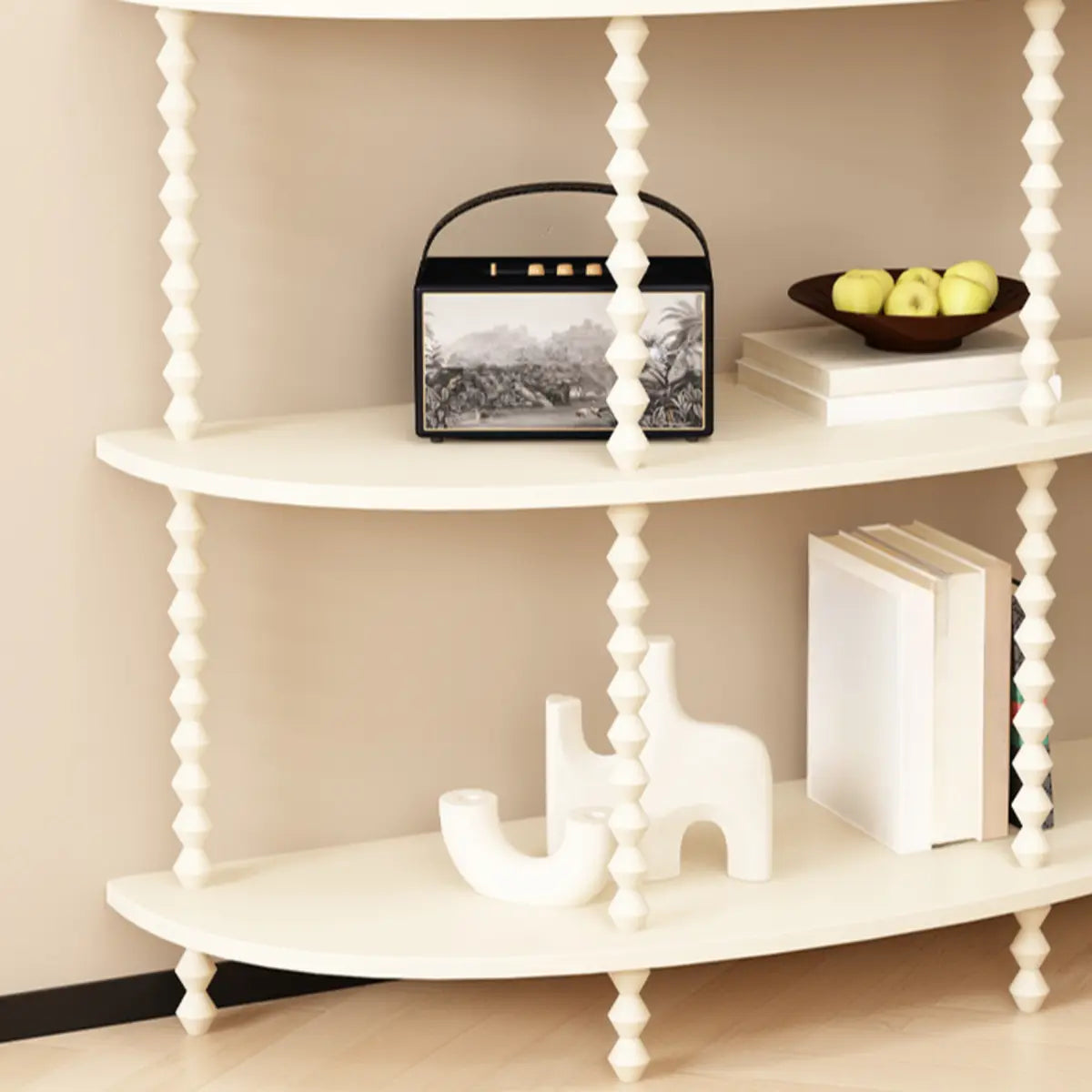 Storage Half Moon Wood Black Standard Console Table Image - 9