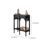 Storage Included Wood Brown Floor Shelf Console Table Image - 11