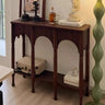 Storage Included Wood Brown Floor Shelf Console Table Image - 5