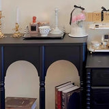 Storage Included Wood Brown Floor Shelf Console Table Image - 8