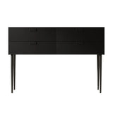 Storage Rectangle Wood Black Console Table with Drawer Image - 2