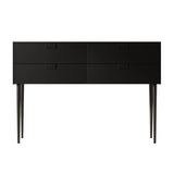 Storage Rectangle Wood Black Console Table with Drawer Image - 2