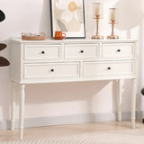 Storage Rectangular Wooden Black Classic Console Table Image - 11