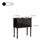 Storage Rectangular Wooden Black Classic Console Table #size
