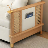 Storage White Foldable Loose Back Sleeper Sofa with Arms Image - 9