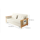 Storage White Foldable Loose Back Sleeper Sofa with Arms Image - 13