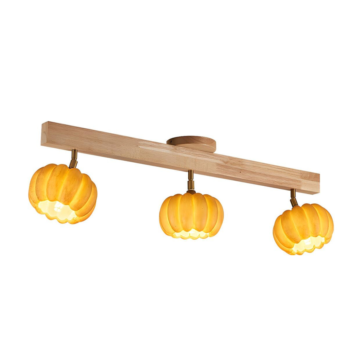 Store Wooden Pumpkin Resin Flush Mount Light 4-Light Image - 9