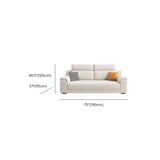 Straight Fabric Cream Pillow Back Storage Included Sectional #size