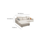 Straight Fabric Cream Pillow Back Storage Included Sectional Image - 17