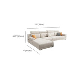 Straight Fabric Cream Pillow Back Storage Included Sectional Image - 18