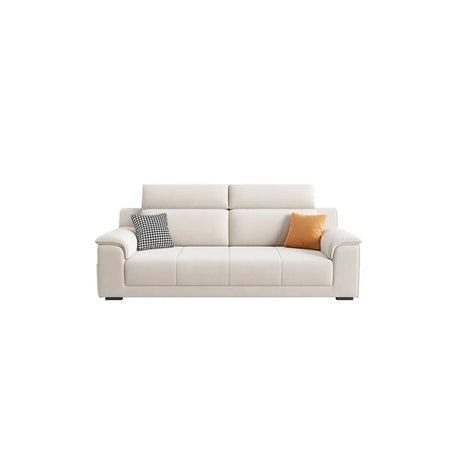Straight Fabric Cream Pillow Back Storage Included Sectional Image - 2