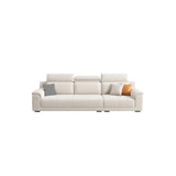 Straight Fabric Cream Pillow Back Storage Included Sectional Image - 3