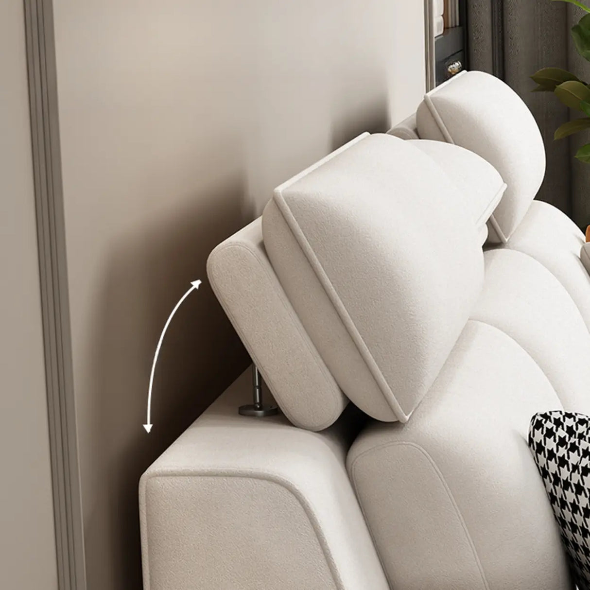 Straight Fabric Cream Pillow Back Storage Included Sectional Image - 8