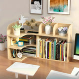 Stylish 3 Tiers Desktop Shelf Storage Bookshelf White Image - 10
