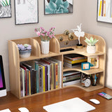 Stylish 3 Tiers Desktop Shelf Storage Bookshelf White Image - 5