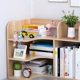 Stylish 3 Tiers Desktop Shelf Storage Bookshelf White Image - 7