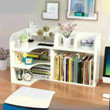 Stylish 3 Tiers Desktop Shelf Storage Bookshelf White Image - 8