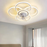 Stylish 5-Light Multi-Ring Metal Ceiling Fan with Light Image - 2