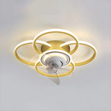 Stylish 5-Light Multi-Ring Metal Ceiling Fan with Light Image - 3