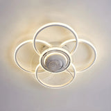 Stylish 5-Light Multi-Ring Metal Ceiling Fan with Light Image - 4