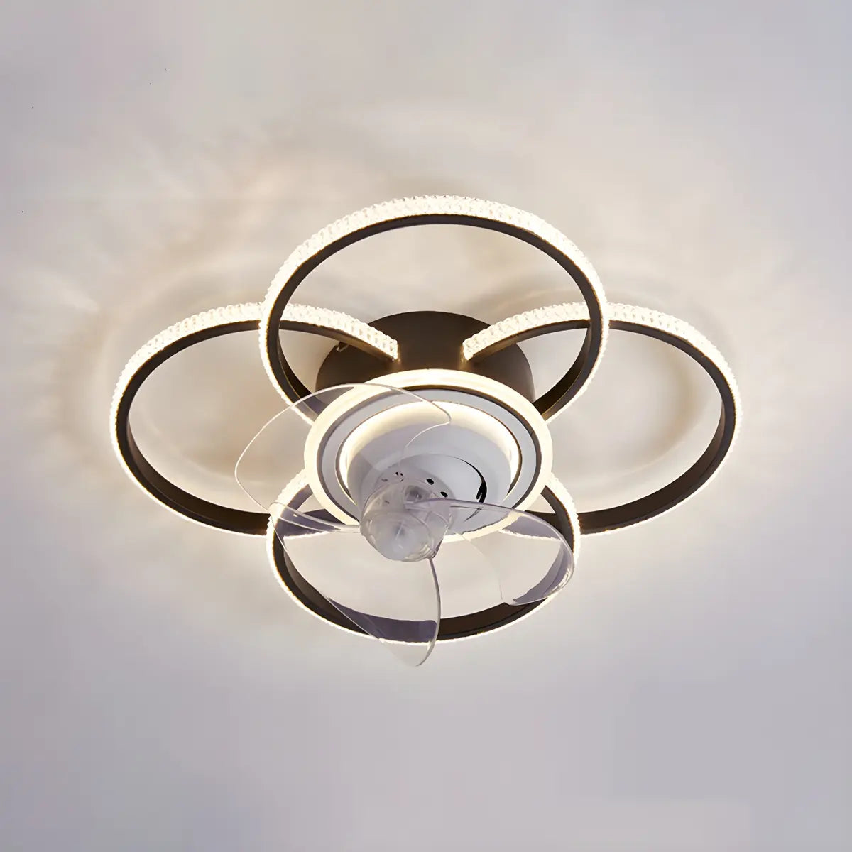 Stylish 5-Light Multi-Ring Metal Ceiling Fan with Light Image - 5