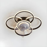Stylish 5-Light Multi-Ring Metal Ceiling Fan with Light Image - 15