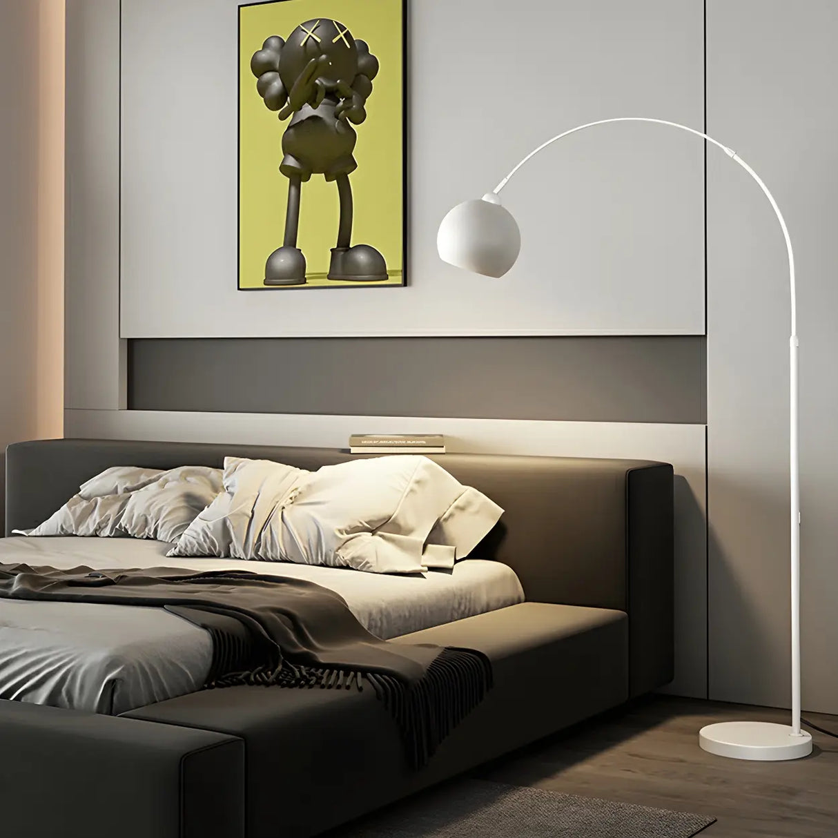 Stylish Adjustable Chrome Dome and Arc Floor Lamp Image - 16