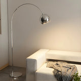 Stylish Adjustable Chrome Dome and Arc Floor Lamp Image - 2