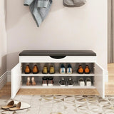 Stylish Adjustable Marble Hallway White Shoe Storage Bench Image - 22