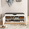 Stylish Adjustable Marble Hallway White Shoe Storage Bench Image - 22