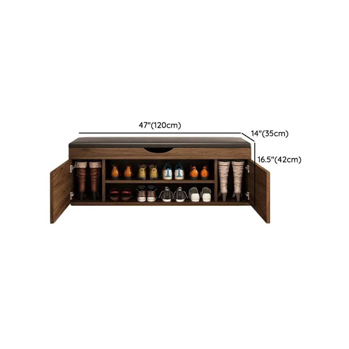 Stylish Adjustable Marble Hallway White Shoe Storage Bench Image - 40