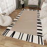 Stylish Bedroom Beige Rectangle Plush 	Striped Area Rug Image - 2