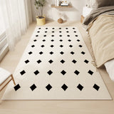 Stylish Bedroom Beige Rectangle Plush 	Striped Area Rug Image - 3