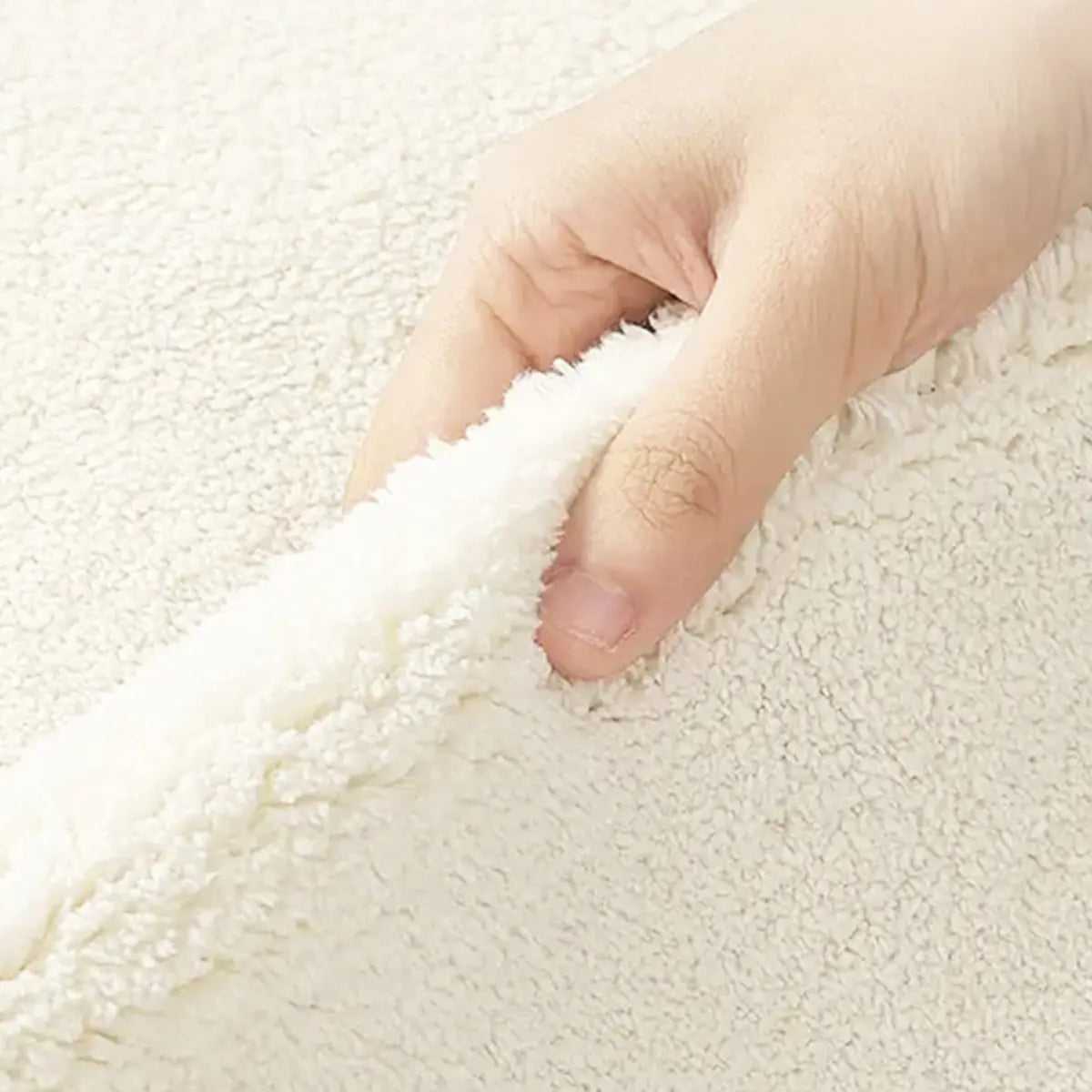 Stylish Bedroom Beige Rectangle Plush 	Striped Area Rug Image - 9