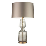 Stylish Black Barrel Fabric Gold Glass Base Table Lamp Image - 5