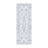 Stylish Blue Floral Rectangular Microfibre Area Rug Image - 2