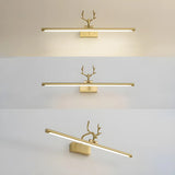 Stylish Brushed Gold Antler Art Vanity Wall Light Image - 17