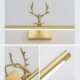 Stylish Brushed Gold Antler Art Vanity Wall Light Image - 19
